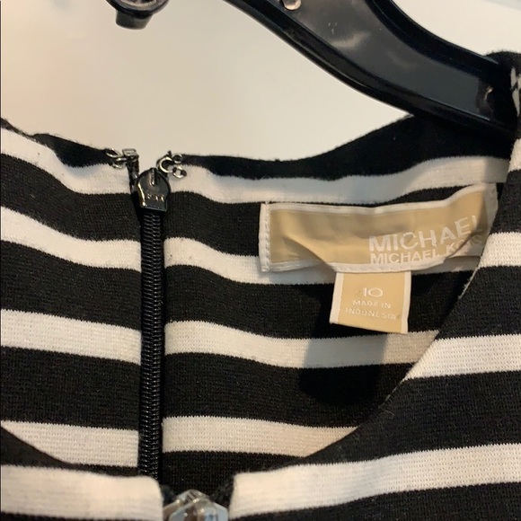 Classic Black and White Stripes Michael Kors Dress - Picture 2 of 6